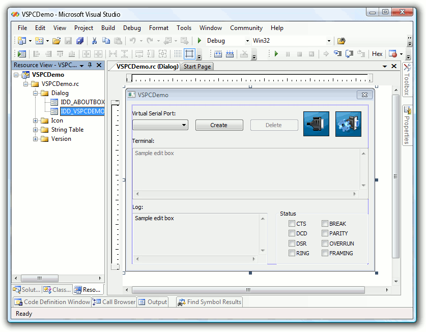 Screenshot of Virtual Serial Port Control